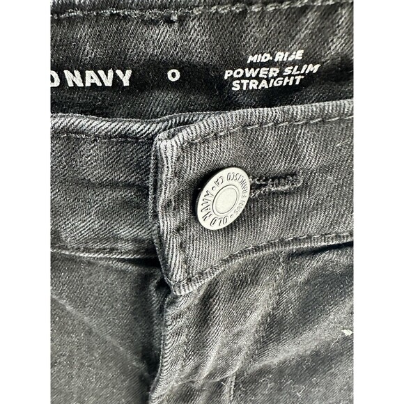 Old Navy Mid Rise Power Slim Straight Jeans - size 0 - Picture 3 of 3